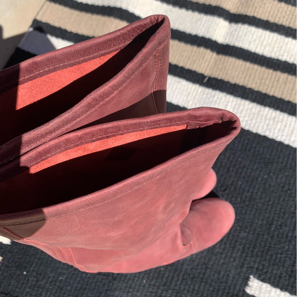 Sanita Plum Suede Wooden Clog Tall Boots size 6.5 - Picture 9 of 9